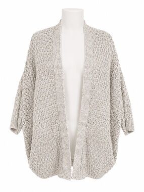 Size‎ M Zara Knit Women’s Open Front Chunky Cardigan Oatmeal Pockets